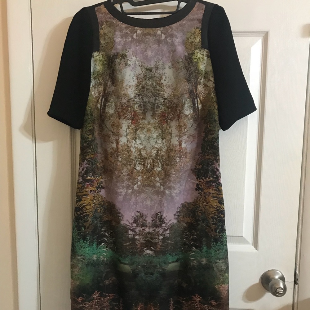 Ted Baker Sleeve leather trim stunning dress